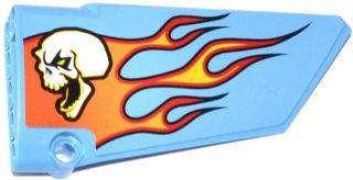 Technic, Panel Fairing #18 Large Smooth, Side B with Skull and Flames Pattern (Sticker) - Set 42022