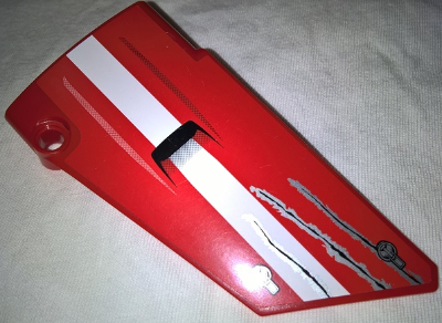 Technic, Panel Fairing #18 Large Smooth, Side B with White Stripe, Black Air Intake and Scratches Pattern (Sticker) - Set 42029