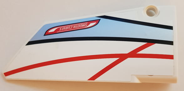 Technic, Panel Fairing #18 Large Smooth, Side B with 'SMOOTH CURVES', Black, Red and Silver Stripes Pattern (Sticker) - Set 42000