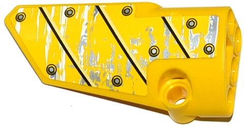 Technic, Panel Fairing # 3 Small Smooth Long, Side A with Black Lines, 8 Bolts and White and Silver Spatters Pattern (Sticker) - Set 42028