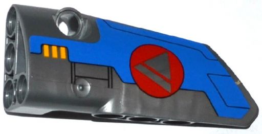 Technic, Panel Fairing # 3 Small Smooth Long, Side A with Triangle in Red Circle and Milano Spaceship Pattern (Sticker) - Set 76021