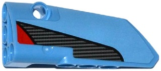 Technic, Panel Fairing # 3 Small Smooth Long, Side A with Red Triangle and Carbon Fiber Pattern (Sticker) - Set 42036