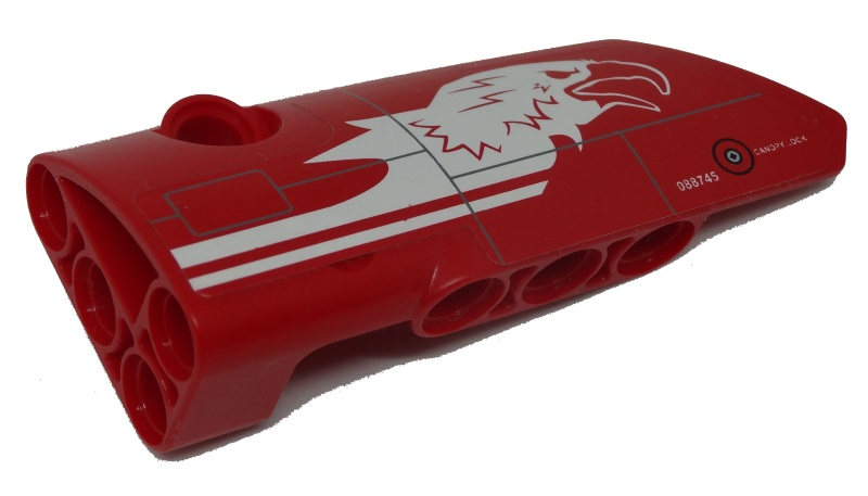 Technic, Panel Fairing # 3 Small Smooth Long, Side A with White Eagle Head Pattern (Sticker) - Set 9394