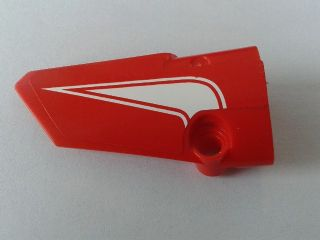 Technic, Panel Fairing # 3 Small Smooth Long, Side A with White Curved Arrow Pattern (Sticker) - Set 8258