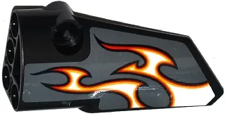 Technic, Panel Fairing # 3 Small Smooth Long, Side A with Red, Orange and White Flames on Dark Bluish Gray Background Pattern (Sticker) - Set 42046