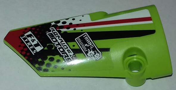 Technic, Panel Fairing # 3 Small Smooth Long, Side A with Sponsorship Logos and Black, Red and White Styling Pattern (Sticker) - Set 42065