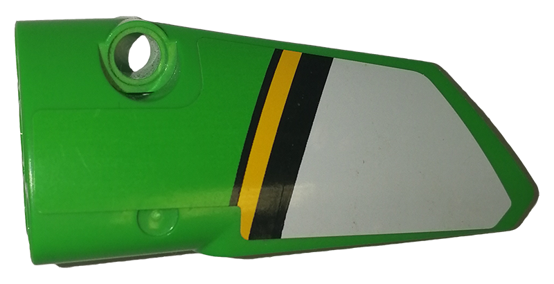 Technic, Panel Fairing # 3 Small Smooth Long, Side A with White, Black and Yellow Stripes Pattern (Sticker) - Set 42039