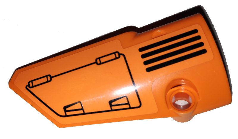 Technic, Panel Fairing # 3 Small Smooth Long, Side A with Hatch and Grille on Orange Background Pattern (Sticker) - Set 42038