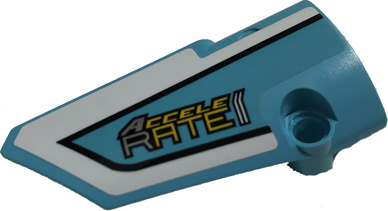 Technic, Panel Fairing # 3 Small Smooth Long, Side A with 'ACCELERATE' and Black and White Stripes Pattern (Sticker) - Set 42059