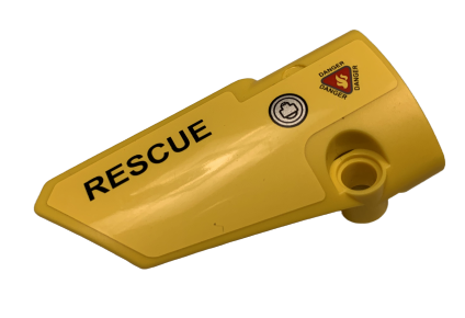 Technic, Panel Fairing # 3 Small Smooth Long, Side A with 'DANGER', 'RESCUE' and Handle Pattern (Sticker) - Set 9396