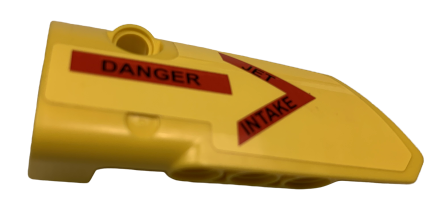 Technic, Panel Fairing # 3 Small Smooth Long, Side A with 'JET INTAKE' and 'DANGER' on Red Stripes Pattern (Sticker) - Set 9396