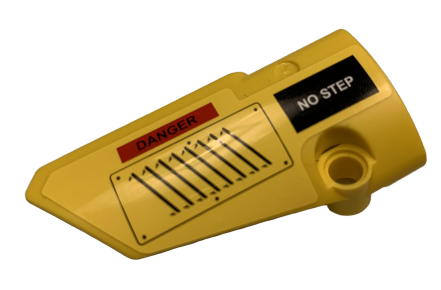 Technic, Panel Fairing # 3 Small Smooth Long, Side A with 'NO STEP', 'DANGER' and Vent Pattern (Sticker) - Set 9396