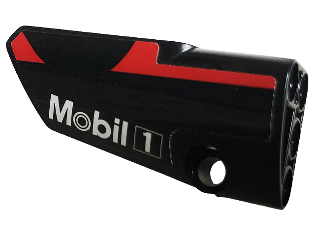 Technic, Panel Fairing # 3 Small Smooth Long, Side A with White Mobil 1 Logo and Red Stripe Pattern (Sticker) - Set 42096
