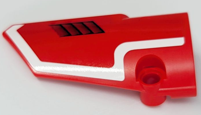 Technic, Panel Fairing # 3 Small Smooth Long, Side A with White Stripe and Black Air Vent Pattern (Sticker) - Set 42075