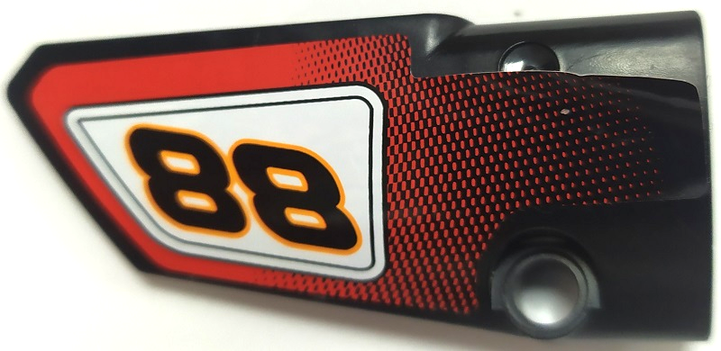Technic, Panel Fairing # 3 Small Smooth Long, Side A with Black Number 88 Pattern (Sticker) - Set 8051