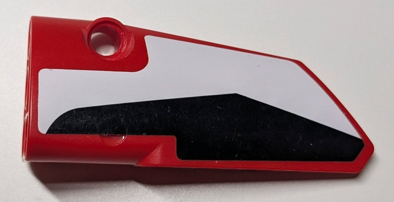 Technic, Panel Fairing # 3 Small Smooth Long, Side A with Black and White Stripes Pattern (Sticker) - Set 42125