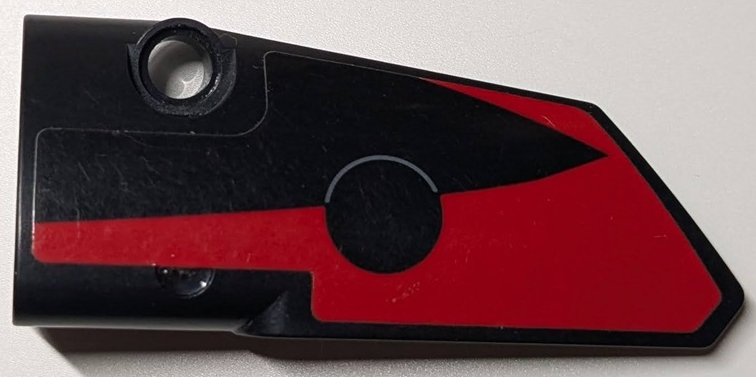 Technic, Panel Fairing # 3 Small Smooth Long, Side A with Red Stripe and Circular Hole Outline Pattern (Sticker) - Set 42125