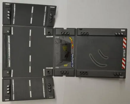 Container, Racers Fold-Out Race Track Case 34 x 44 with City Streets, 'STOP' and Tunnel Entrance Pattern (Stickers) - Set 8198