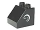 Duplo, Brick 2 x 2 x 1 1/2 Slope 45 with Circled Black Eye with Arc and White Pupil Pattern on Both Sides