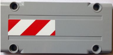 Technic, Panel Plate 5 x 11 x 1 with Red and White Danger Stripes Pattern Model Right Side (Sticker) - Set 8110
