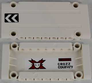 Technic, Panel Plate 5 x 11 x 1 with Chevrons on Outside Left and World Racers Team Extreme Logo and 'CROZZ COUNTRY' on Inside Pattern (Sticker) - Set 8864