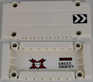 Technic, Panel Plate 5 x 11 x 1 with Chevrons on Outside Right and World Racers Team Extreme Logo and 'CROZZ COUNTRY' on Inside Pattern (Sticker) - Set 8864