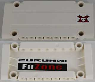 Technic, Panel Plate 5 x 11 x 1 with World Racers Team Extreme Logo on Outside and Black and Red 'FuZone' on Inside Pattern Model Right Side (Stickers) - Set 8864