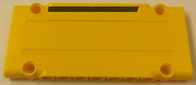 Technic, Panel Plate 5 x 11 x 1 with Black Horizontal Stripe on Yellow Background Pattern Model Left Side (Sticker) - Set 8264