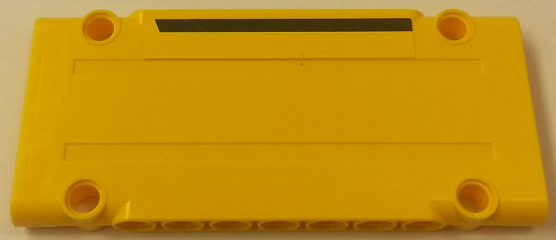 Technic, Panel Plate 5 x 11 x 1 with Black Horizontal Stripe on Yellow Background Pattern Model Right Side (Sticker) - Set 8264