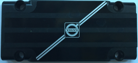 Technic, Panel Plate 5 x 11 x 1 with Silver VOLVO Logo and Diagonal Stripes Pattern (Sticker) - Set 42030