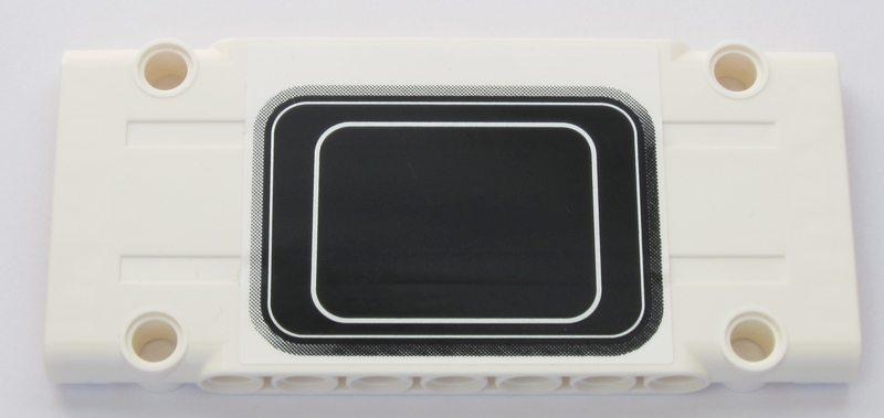 Technic, Panel Plate 5 x 11 x 1 with Black Rectangle with Rounded Corners and 2 Silver Stripes Pattern (Sticker) - Set 42043