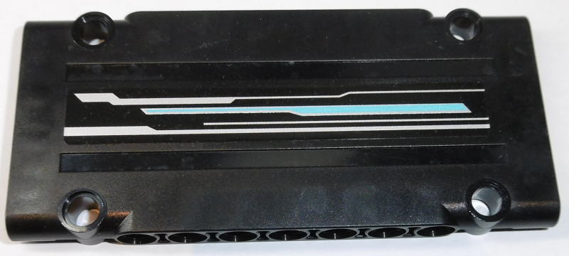 Technic, Panel Plate 5 x 11 x 1 with Silver and Blue Lines Pattern Model Left Side (Sticker) - Set 70165