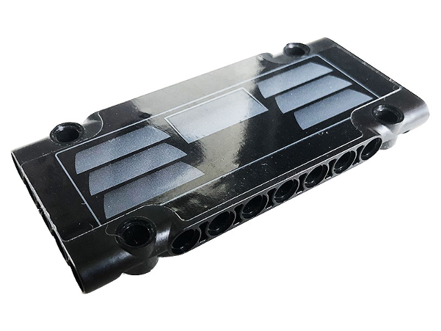 Technic, Panel Plate 5 x 11 x 1 with Gray Rectangle and 6 Trapezoids on Black Background Pattern (Sticker) - Set 42096