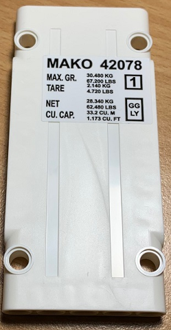 Technic, Panel Plate 5 x 11 x 1 with 'MAKO42078' Horizontally Printed, Right Door Pattern (Sticker) - Set 42078