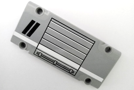 Technic, Panel Plate 5 x 11 x 1 with Handle on Toolbox Door, White Stripe and Black Honeycomb Grids Pattern Model Left Side (Sticker) - Set 42068