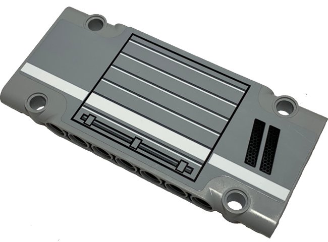 Technic, Panel Plate 5 x 11 x 1 with Handle on Toolbox Door, White Stripe and Black Honeycomb Grids Pattern Model Right Side (Sticker) - Set 42068