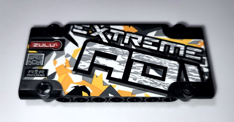 Technic, Panel Plate 5 x 11 x 1 with White and Dark Bluish Gray 'EXTREME' and 'ADV' on Stone Background Pattern (Sticker) - Set 42069