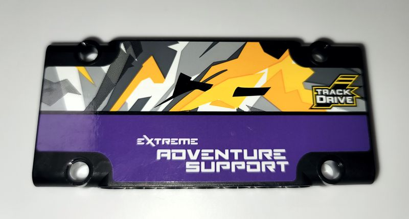 Technic, Panel Plate 5 x 11 x 1 with White 'EXTREME ADVENTURE SUPPORT' on Dark Purple Background Pattern (Sticker) - Set 42069