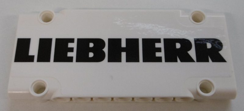 Technic, Panel Plate 5 x 11 x 1 with Black 'LIEBHERR' Pattern (Sticker) - Set 42100