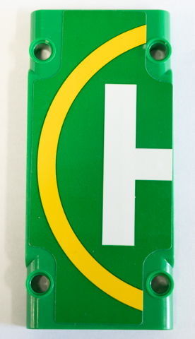 Technic, Panel Plate 5 x 11 x 1 with Helicopter Landing Pad Half with Yellow Circle and White Letter H Pattern (Sticker) - Set 42064