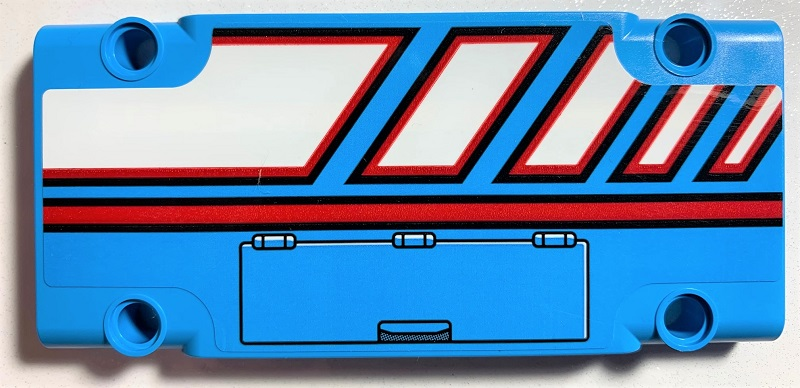 Technic, Panel Plate 5 x 11 x 1 with Red Line, White Polygons Outlined in Red and Hatch Pattern Model Right Side (Sticker) - Set 42070