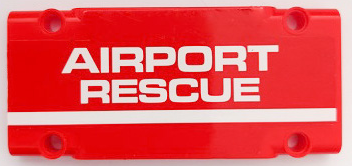 Technic, Panel Plate 5 x 11 x 1 with White 'AIRPORT RESCUE' and Stripe Pattern (Sticker) - Set 42068