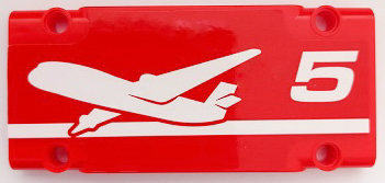 Technic, Panel Plate 5 x 11 x 1 with White Airplane, Stripe and Number 5 Pattern Model Left Side (Sticker) - Set 42068