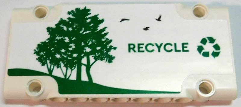 Technic, Panel Plate 5 x 11 x 1 with Green Recycling Arrows, 'RECYCLE', Birds and Trees Pattern Model Right Side (Sticker) - Set 42167