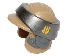 Minifigure, Headgear Helmet SW Rebel Commando with Flat Silver Band and Yellow Insignia Pattern