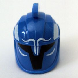 Minifigure, Headgear Helmet SW Senate Commando Captain with Black Markings and Curved White Lines Pattern