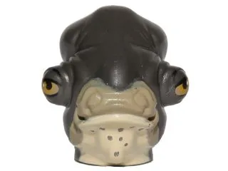 Minifigure, Head, Modified SW Mon Calamari with Tan and Spotted Dewlap and Yellow Eyes with Eyelids Pattern (Admiral Raddus)