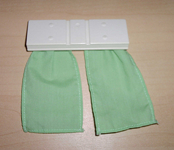 Duplo, Furniture Curtain Plate 2 x 6 with Medium Green Cloth Curtains
