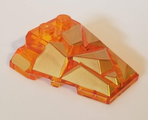 Wedge 4 x 4 Fractured Polygon Top with Gold Facets Pattern