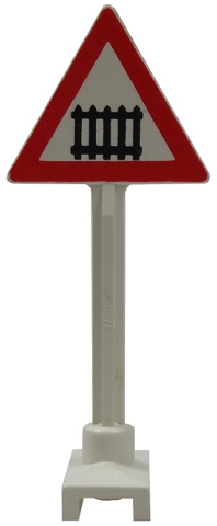 Road Sign Triangle with Level Crossing Pattern